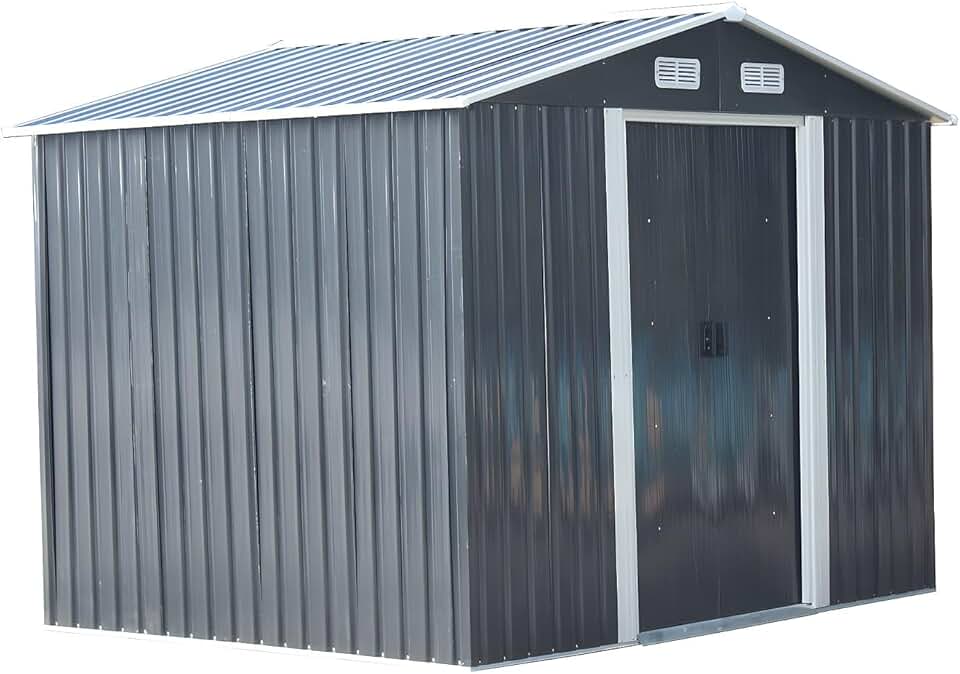 etevert - MANSO - abri de jardin métal 5,2m² - acier galvanisé gris