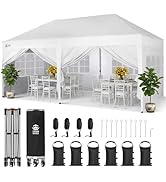 etevert Tonnelle Pliante 3x6 Imperméable, Barnum Pliant de Jardin Exterieur, Pop-Up Gazebo a...