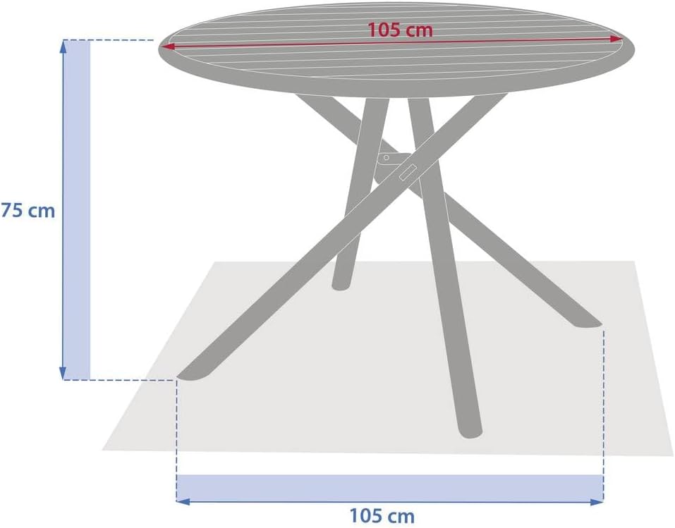 etevert - Nebullia Table Jardin 4 places 105cm Vert Laurier