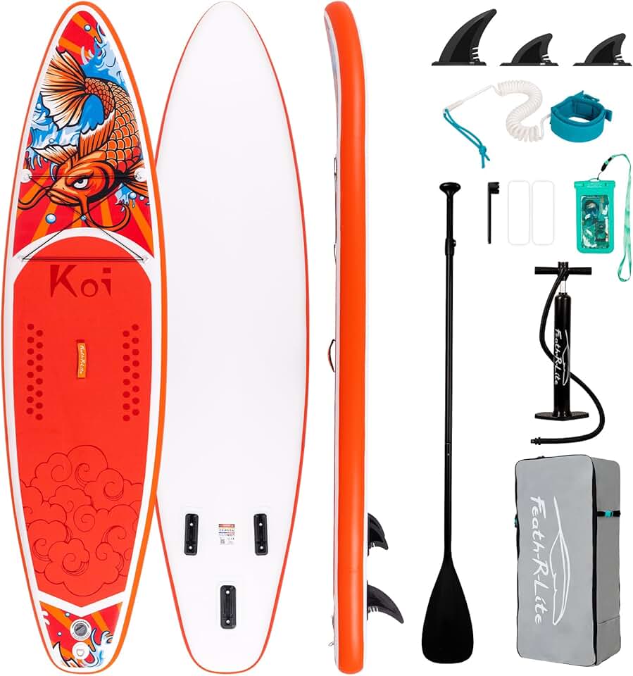 etevert Planche de Surf Gonflable Accessoire Complet Pagaie réglable,Pompe,Sac à Dos de Voyage,Laisse de sécurité,Étui étanche