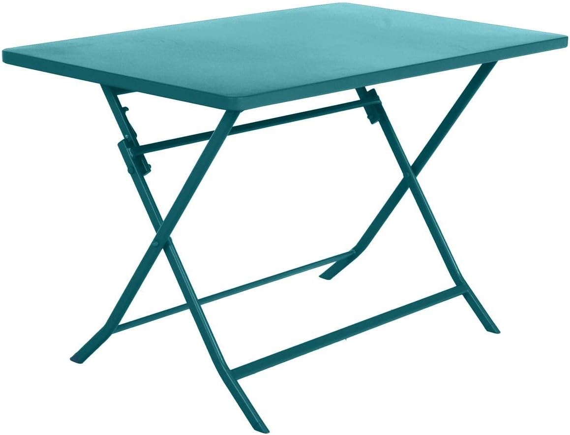 etevert - Greensboro - 120x70cm - table pliante 4 places acier bleu