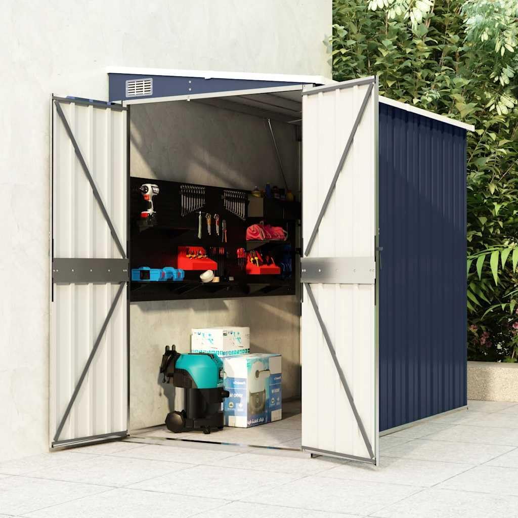 etevert Abri de Jardin Mural Anthracite 118x194x178 cm Acier