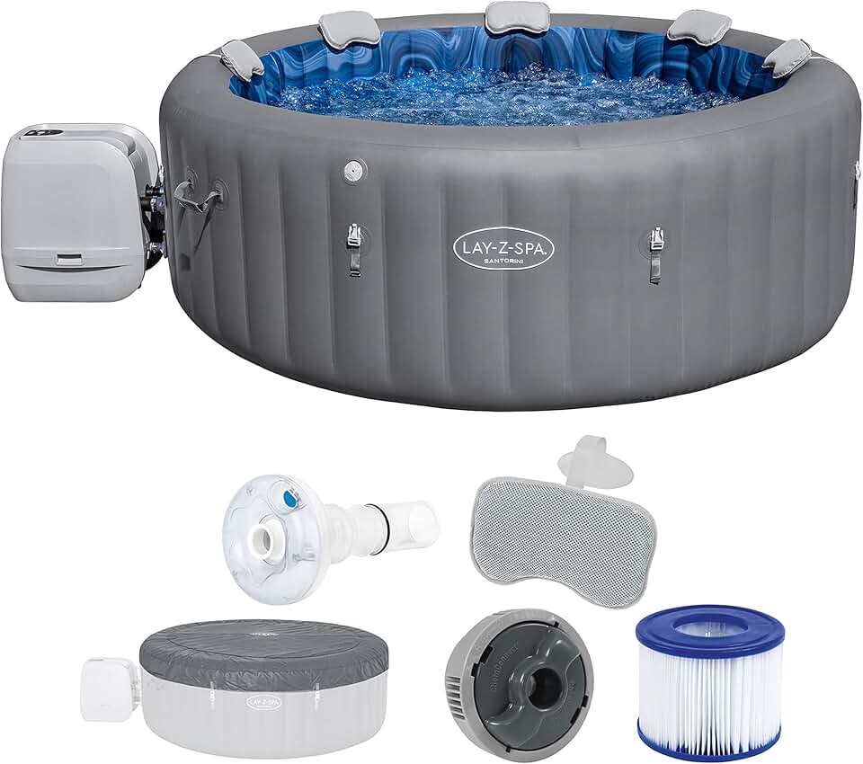 etevert - Spa Santorini Smart HydroJet Pro - 216x216x80cm - 5 à 7 personnes, contrôle par application