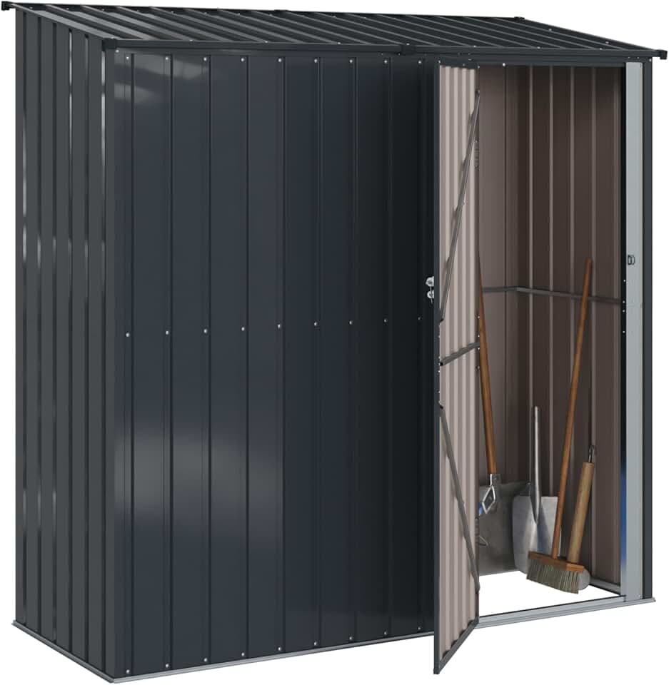 etevert - Cabanon anthracite - 203x85,5x200 cm - métal, résistant, moderne