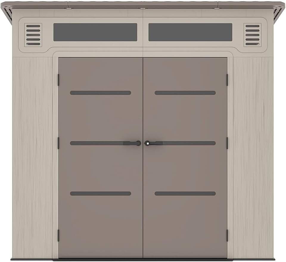 etevert - Abri de jardin résine beige/marron 6,5m² plancher 22mm ANTEVA