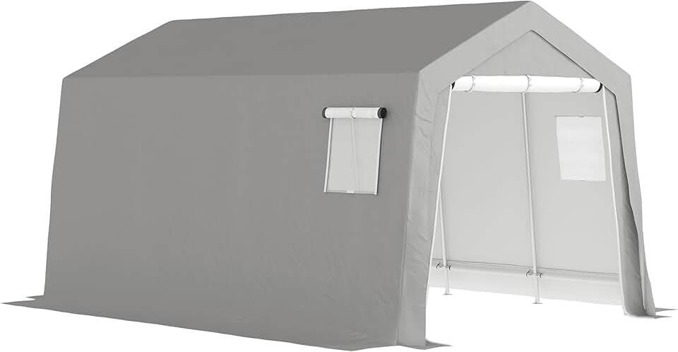 etevert - Abri de jardin extérieur - 3x4,5x2,5m - porte zippée, étanche et anti-UV