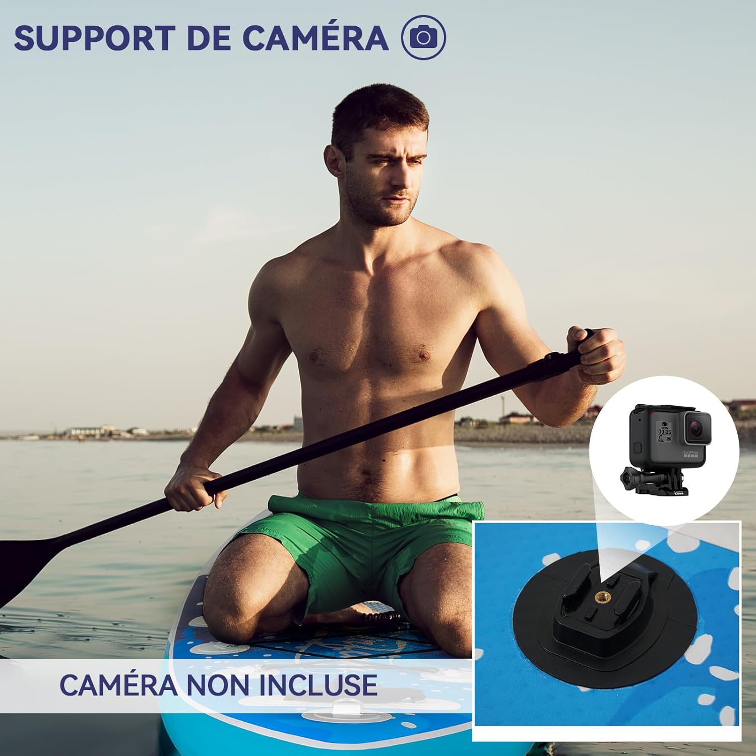 etevert - Paddle gonflable 320/335cm - 2 personnes, siège kayak, jusqu'à 150kg