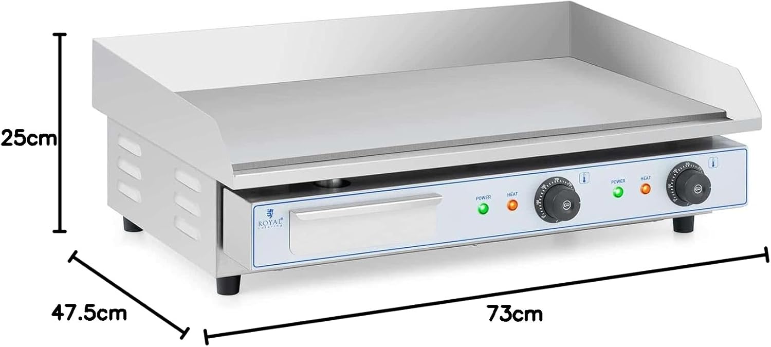 etevert - Plancha Électrique Double - 73x40cm - 2x2200W INOX Restaurant