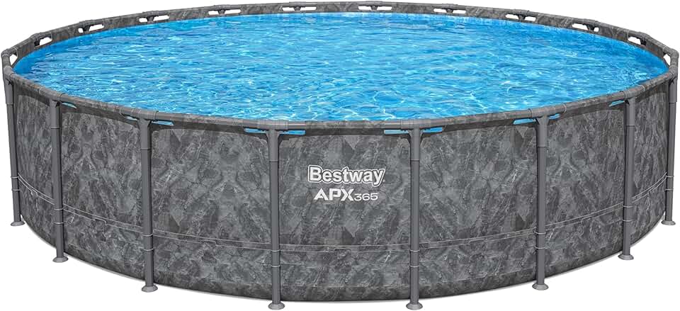 etevert - Kit Piscine Hors Sol APX - ronde - 610x610x132 cm - gris foncé