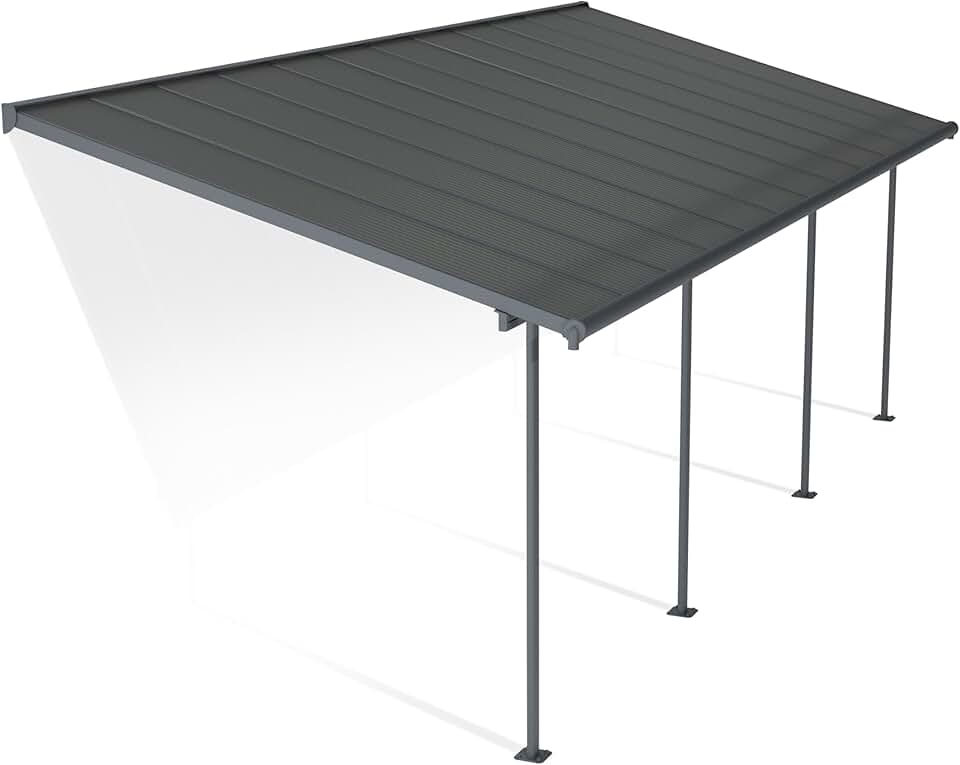 etevert - Capri série - 3x7m pergola adossée alu/polycarbonate, 21.8m², garantie 7 ans