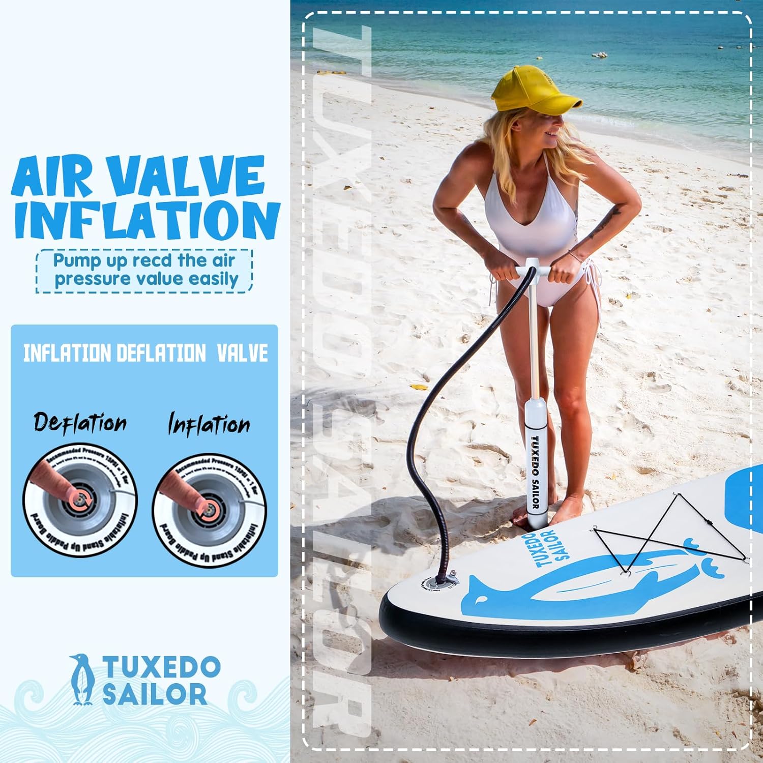 etevert Paddle Gonflable Adulte, Planche de Stand Up Paddle Gonflable Sup Paddle Board Gonflable Planche à Pagaie Gonflable avec Accessoires Complets