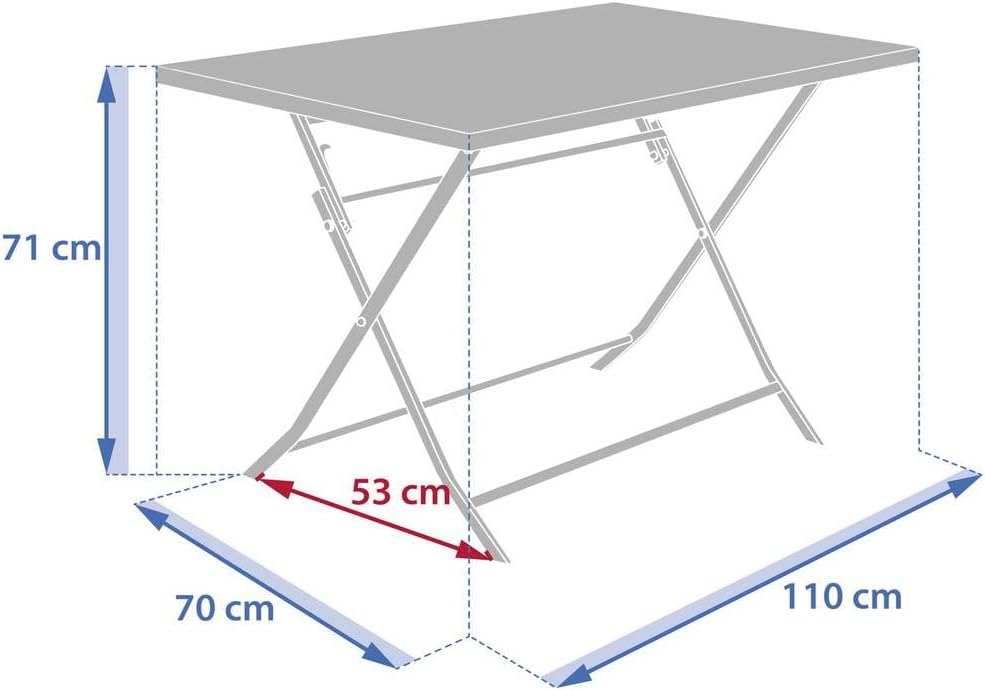 etevert - Greensboro - 4 places - Table pliante rectangle acier antirouille