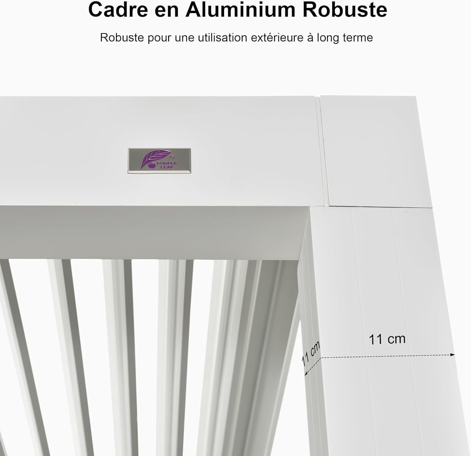 etevert - Pergola bioclimatique 4,24x3m - alu, LED, gouttières, blanc