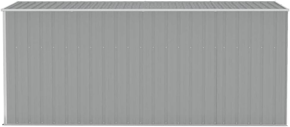 etevert Abri de Jardin Mural Gris 118x382x178 cm Acier galvanisé,Structures extérieures, Cabanes & abris de Jardin,316230