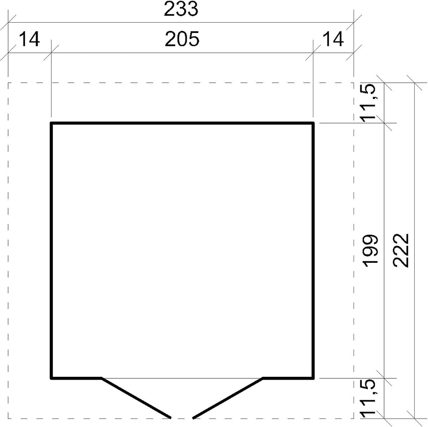 Abri de Jardin en Bois Naturel - Stockage extérieur avec fenêtres H228x222x233 cm/4,2 m² Hangar en Bois Naturel - Atelier Rangement Outils et vélos- etevert M351
