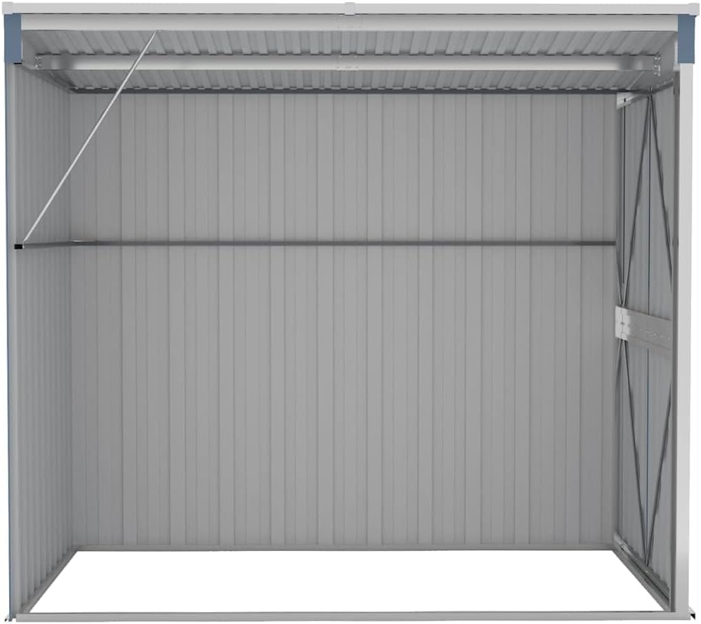 etevert Abri de Jardin Mural Gris 118x194x178 cm Acier galvanisé,Maison & Jardin, Pelouses & Jardins, Vie en extérieur, Structures extérieures, Cabanes & abris de Jardin, Gris (Poids 31.54KG)