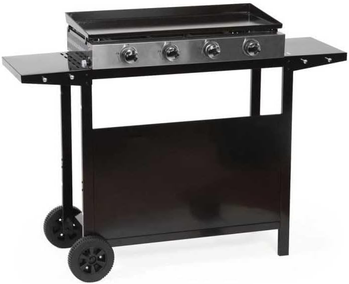 etevert - MERIDA série - 75x35 cm - 4 feux gaz, chariot, acier - GARDENMAXMERIDA