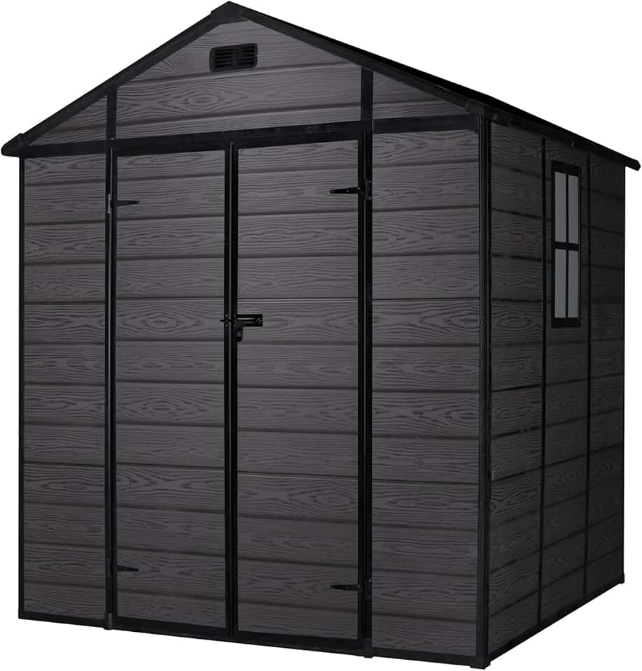 etevert - Aqua abri jardin résine 4,6 m², PVC, double porte, fenêtre