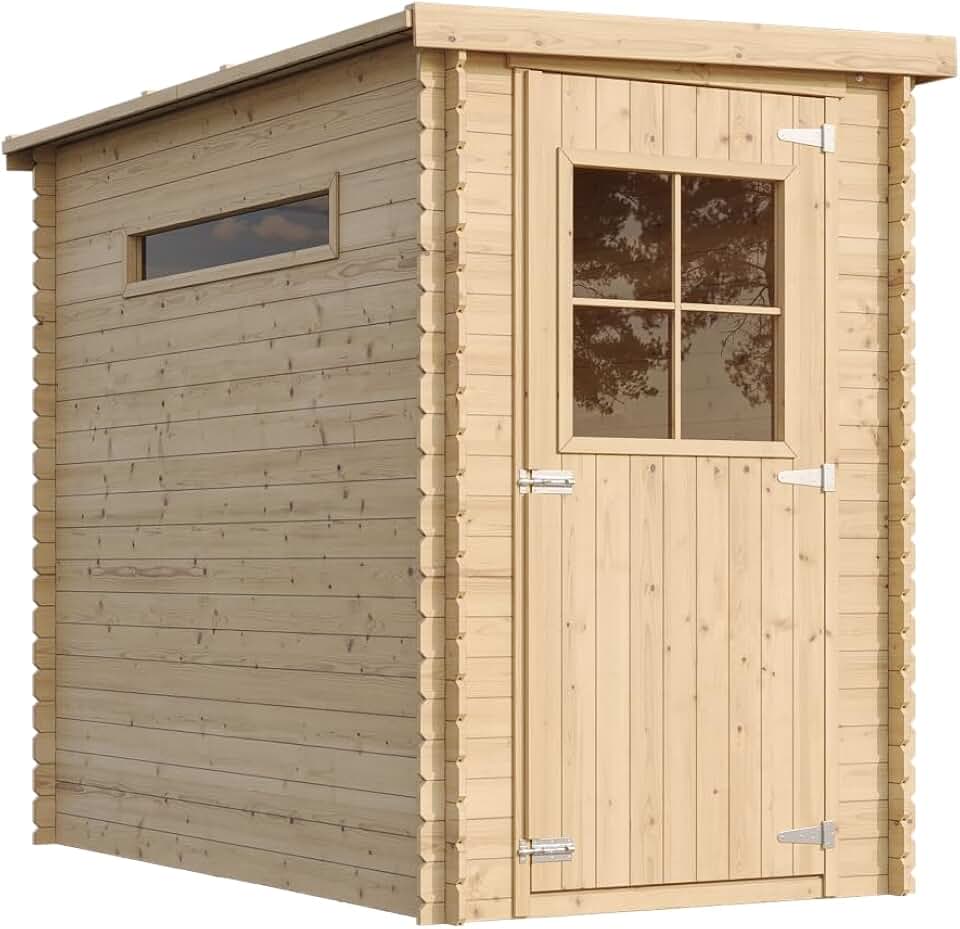 etevert - Abri de jardin bois avec sol, 239x144x198 cm, toit étanche, fenêtres, M306+M306G