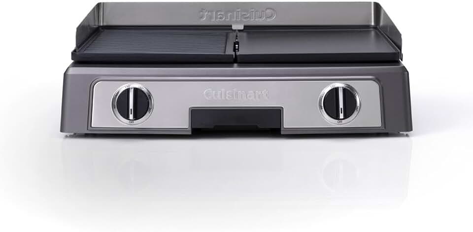 etevert - Plancha double face - grande taille - 2 zones, 260°C, plaque amovible
