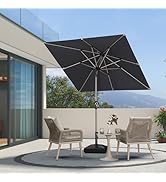 etevert Parasol de Jardin Extérieur Inclinable 2 x 2 m Carré, Parasol Droit avec Châssis en A...