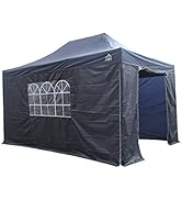 etevert - Tonnelle Pop-Up 3X4.5m Entièrement Imperméable Avec 4 Parois Latérales - Bl...