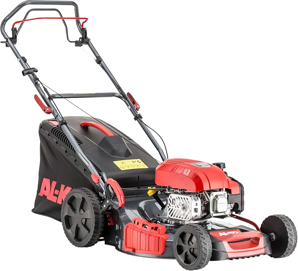etevert Tondeuse à Gazon à Essence Easy 5.16 SP-D, Largeur de Coupe 51 cm, Puissance Moteur 3.0 KW, Traction à 1 Vitesses, Fonction 4INONE, boîtier en tôle d'acier, pour pelouses jusqu'à 1800 m²