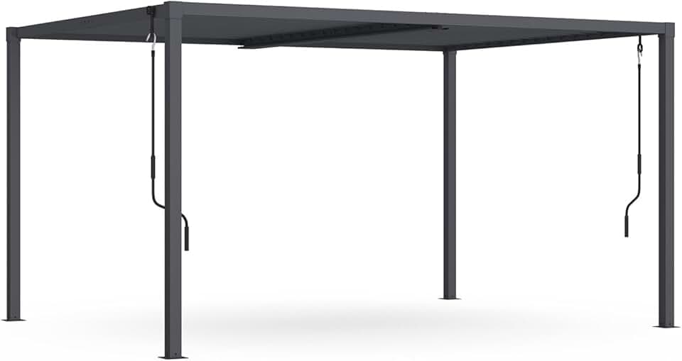 etevert - Pergola bioclimatique Acier 3x4m Gris Anthracite