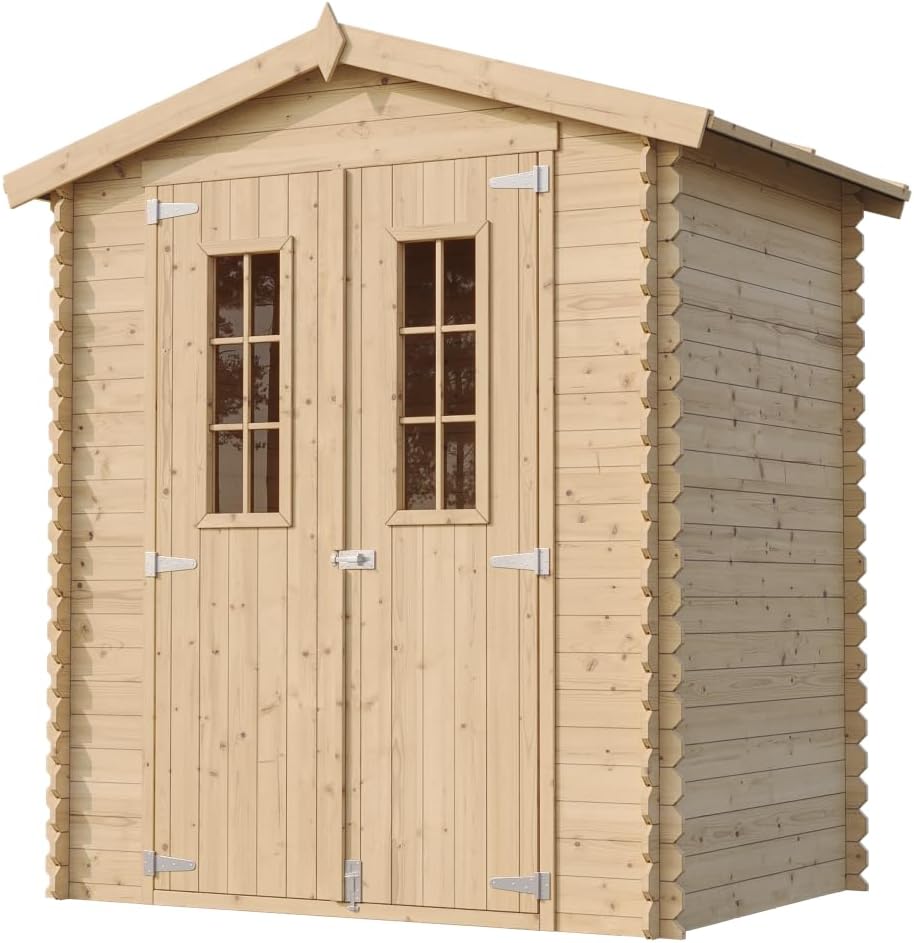 Abri de Jardin en Bois - Stockage extérieur I196xL136xH218 cm/ 1.98 m2 Petit abri à Outils, Local à vélos - etevert M367C