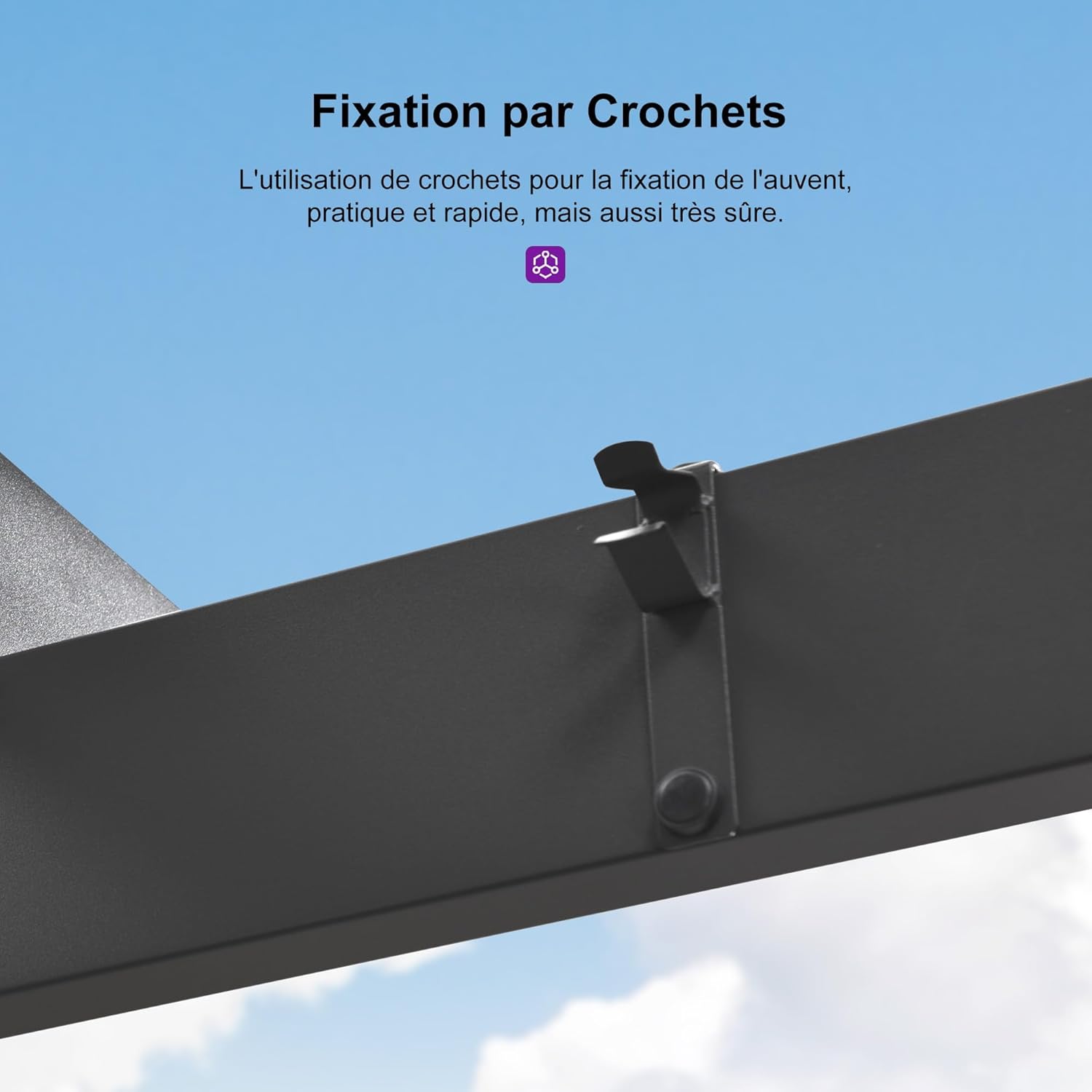 etevert - Pergola aluminium - 4x3,2m - LED, toit rétractable, toile teintée