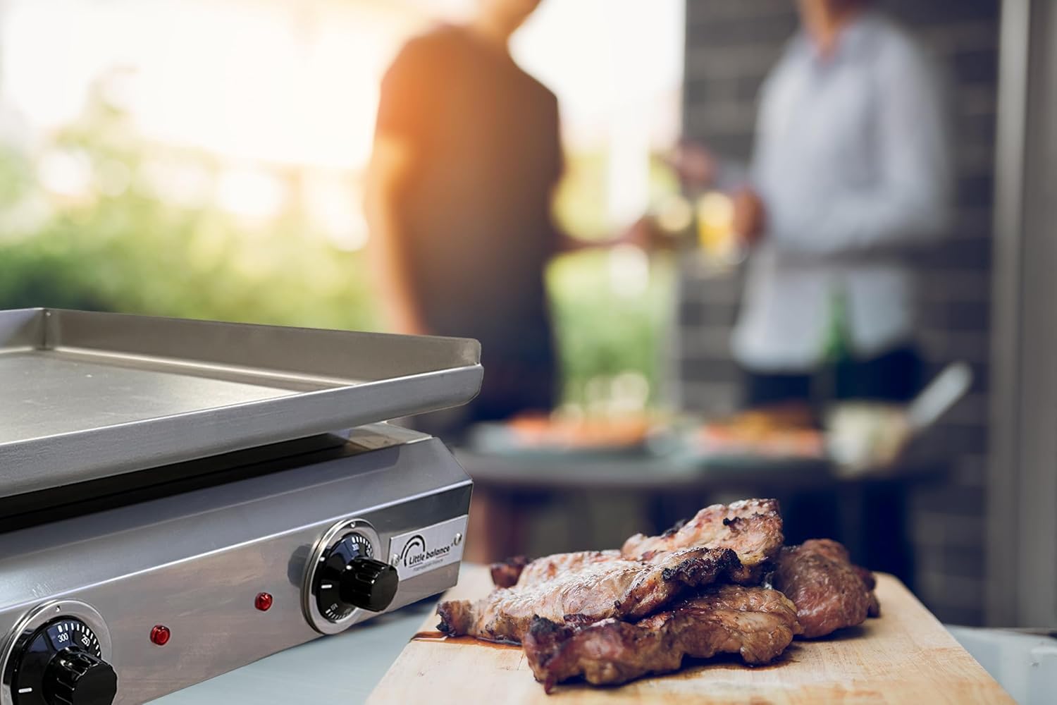 etevert - Plancha électrique 2 zones inox 3000W, 60x40cm - 8679