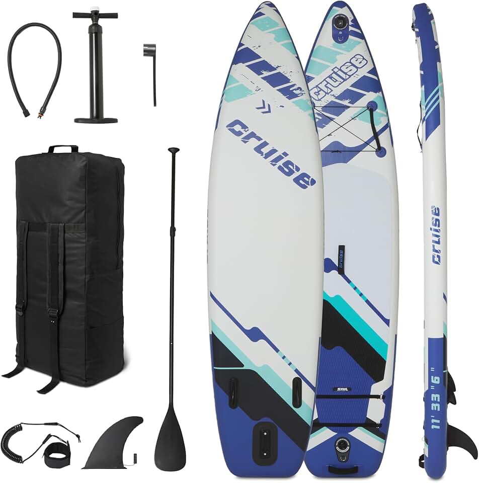 etevert Basics - planche à pagaie, 335x84 cm, kit accessoires complet, bleu