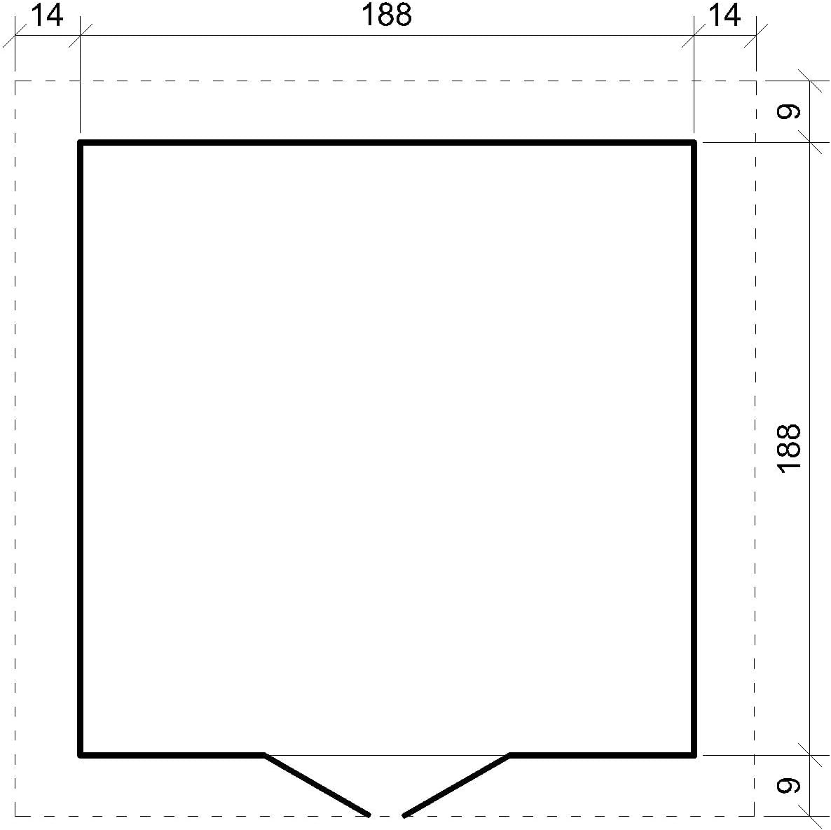 Abri de Jardin en Bois - Stockage extérieur I216xL206xH218 cm/ 3.53 m2 Petit abri à Outils, Local à vélos - etevert M343