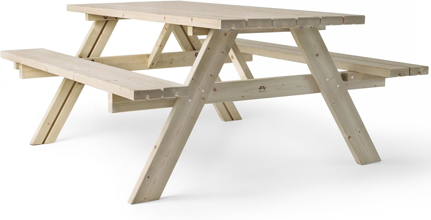 Table de Pique-Nique - Collection UNGURS - Résistante aux intempéries - Sièges pliants, idéale jardin_extérieur - etevert-