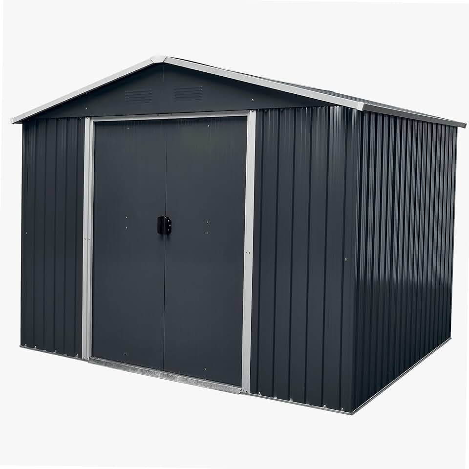 etevert - abri de jardin métal - 5m² - solide et durable