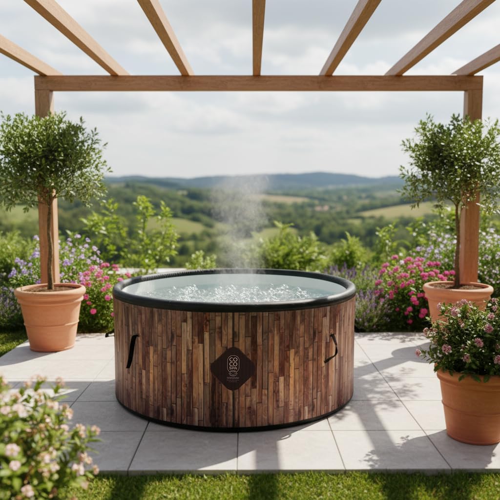 etevert Bali Spa Gonflable - 150 cm de diamètre - 800 litres - Moteur 2240 W - 2 à 4 Personnes - Massage 140 Jets
