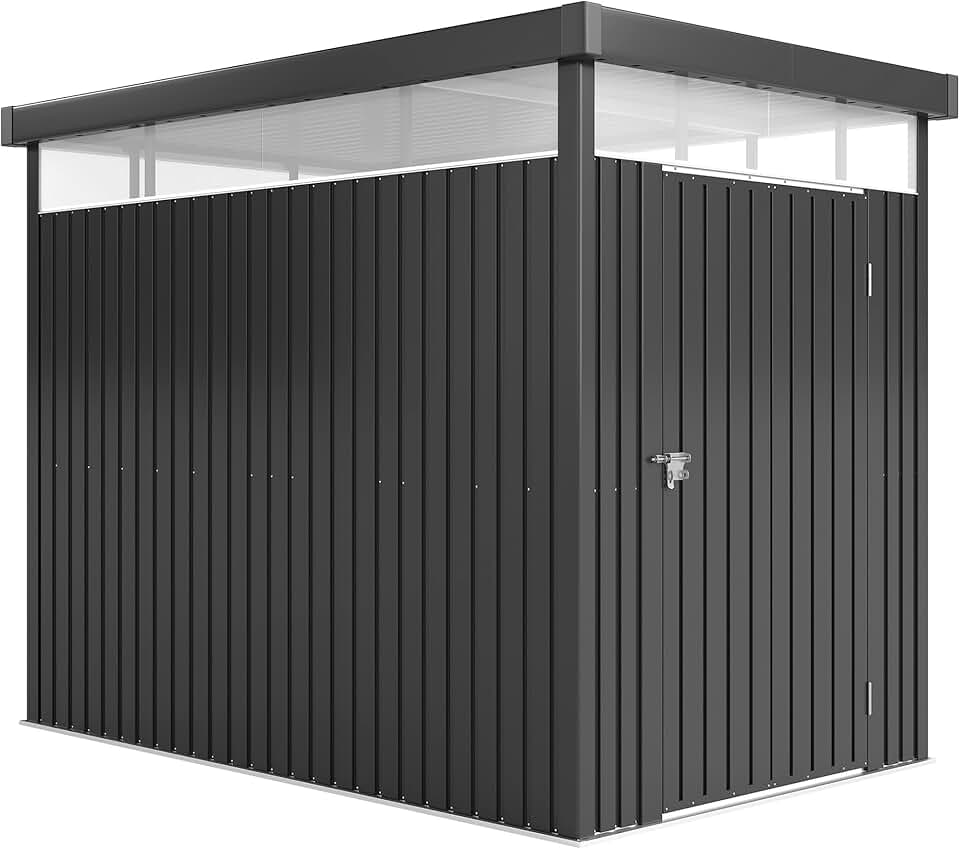 etevert - Abri de jardin galvanisé - 4m² - toit, fenêtres, porte verrouillable
