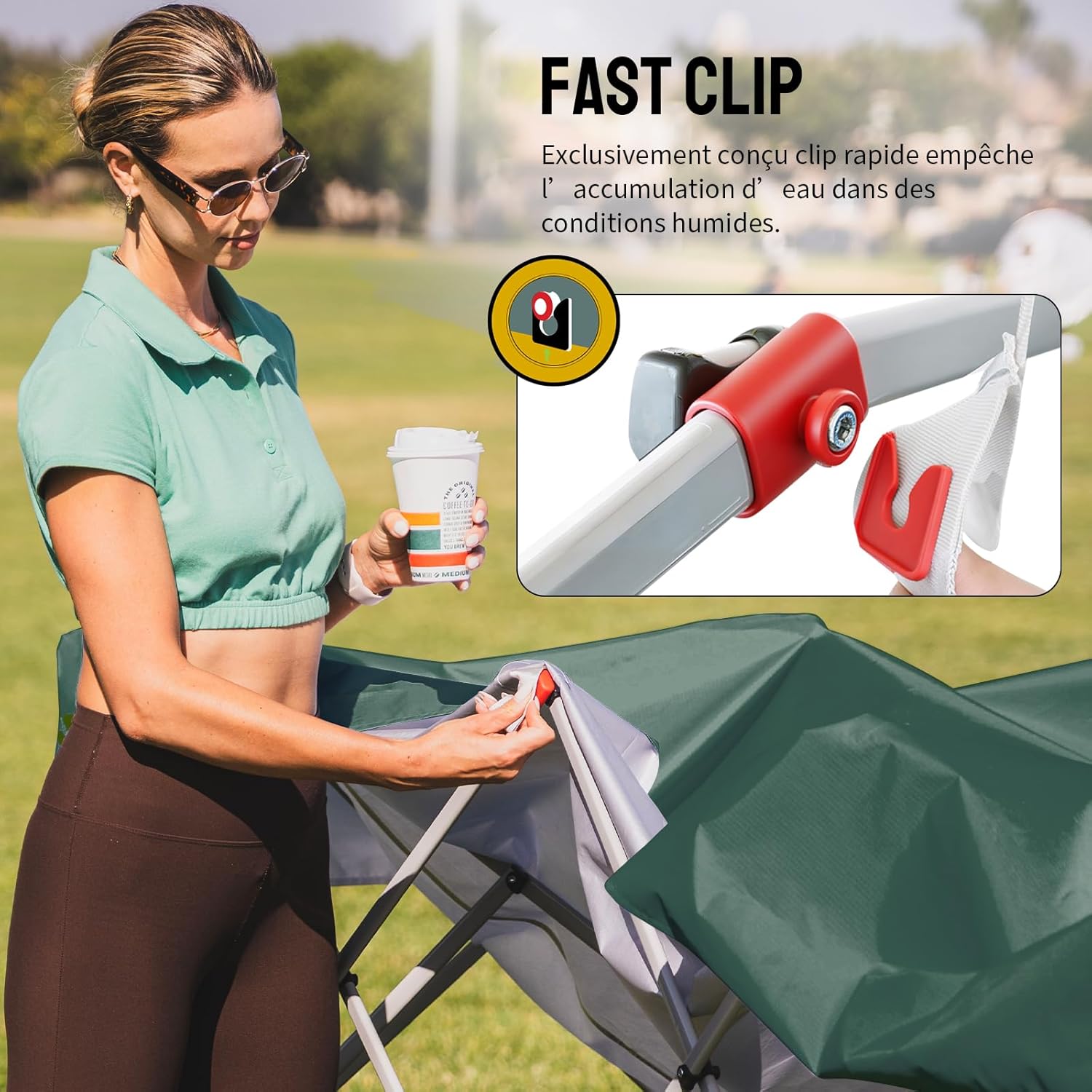 etevert Tonnelle Pliante 3x3 Imperméable, Barnum Pliant de Jardin Exterieur, Pop-Up Gazebo avec Sac de Rangement, UPF 50+, avec 4 Parois Latérales Amovible, 4 Sac de Sable, Vert Forêt