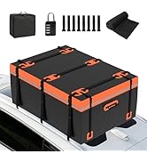 etevert Coffre de Toit Voiture Souple 600 L, Sac de Toit Pliable et Étanche 500D PVC, Tapis Ant...