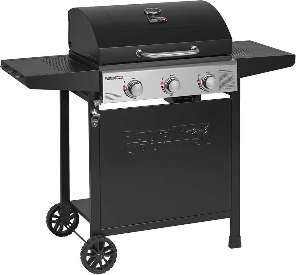 etevert – BBQ Gaz 3 brûleurs – 9kW – chariot, capot, grilles, jardin