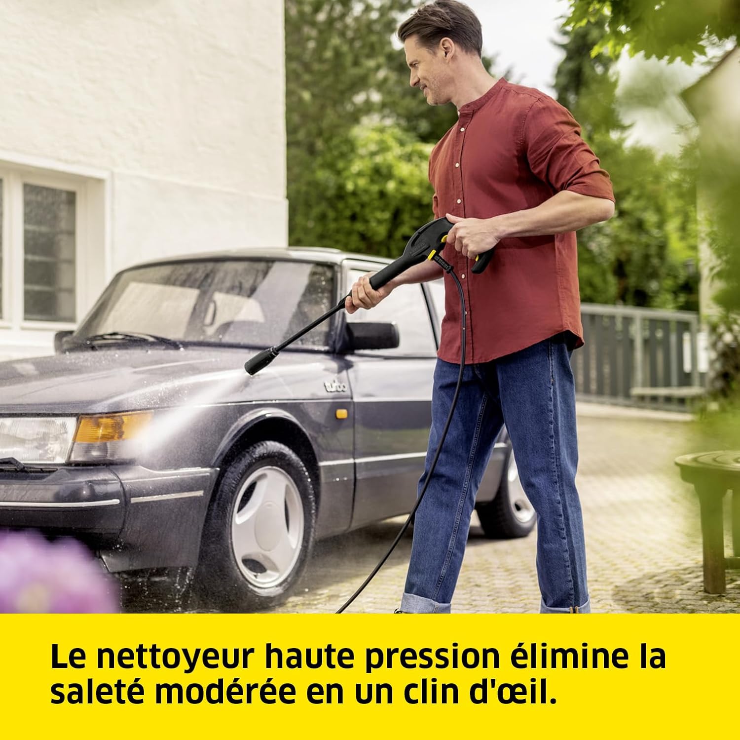etevert Nettoyeur Haute Pression K 4 Classic Home, Pression : Max. 130 Bar, Débit : 420 l/h, Surface : 30 m²/h, Filtre à Eau, Poids : 4,6kg, Pistolet Haute Pression, Rotabuse, Lance, Home Kit