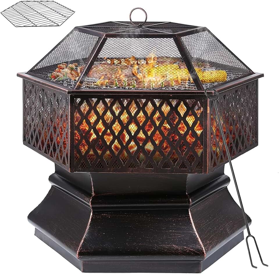 etevert - etevert de Jardin - 71x71x63 cm - grill, filet, chauffage etevert